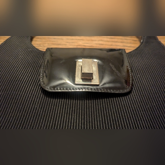 Vintage Stuart Weitzman Ribbed Black Bag - Picture 5 of 9